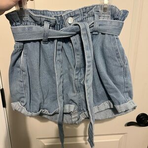 SHEIN Light Blue High Waist Denim Shorts